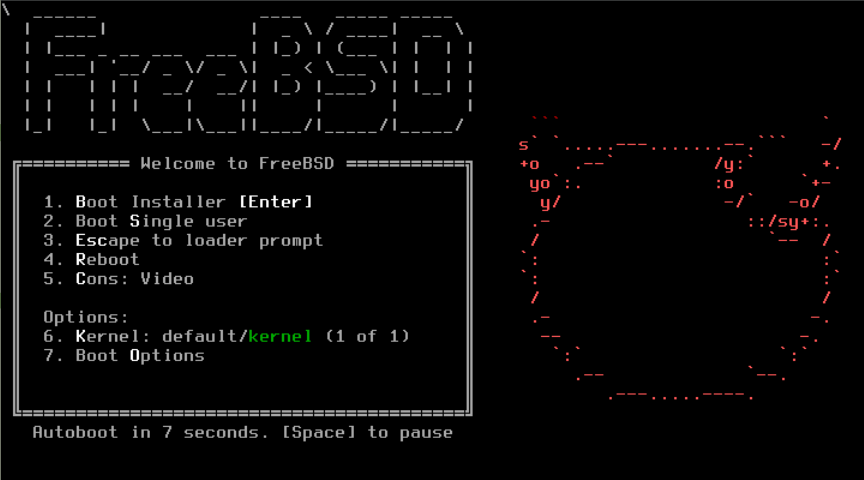 FreeBSD boot loader menu