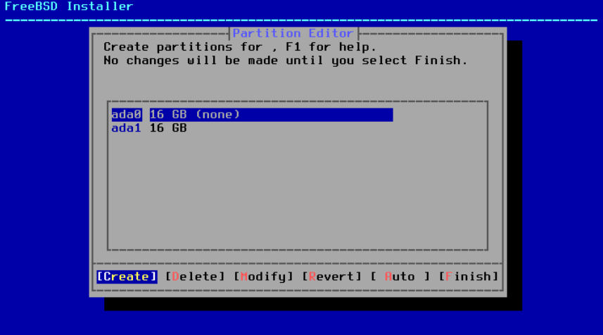 Menu showing the Partition Editor.